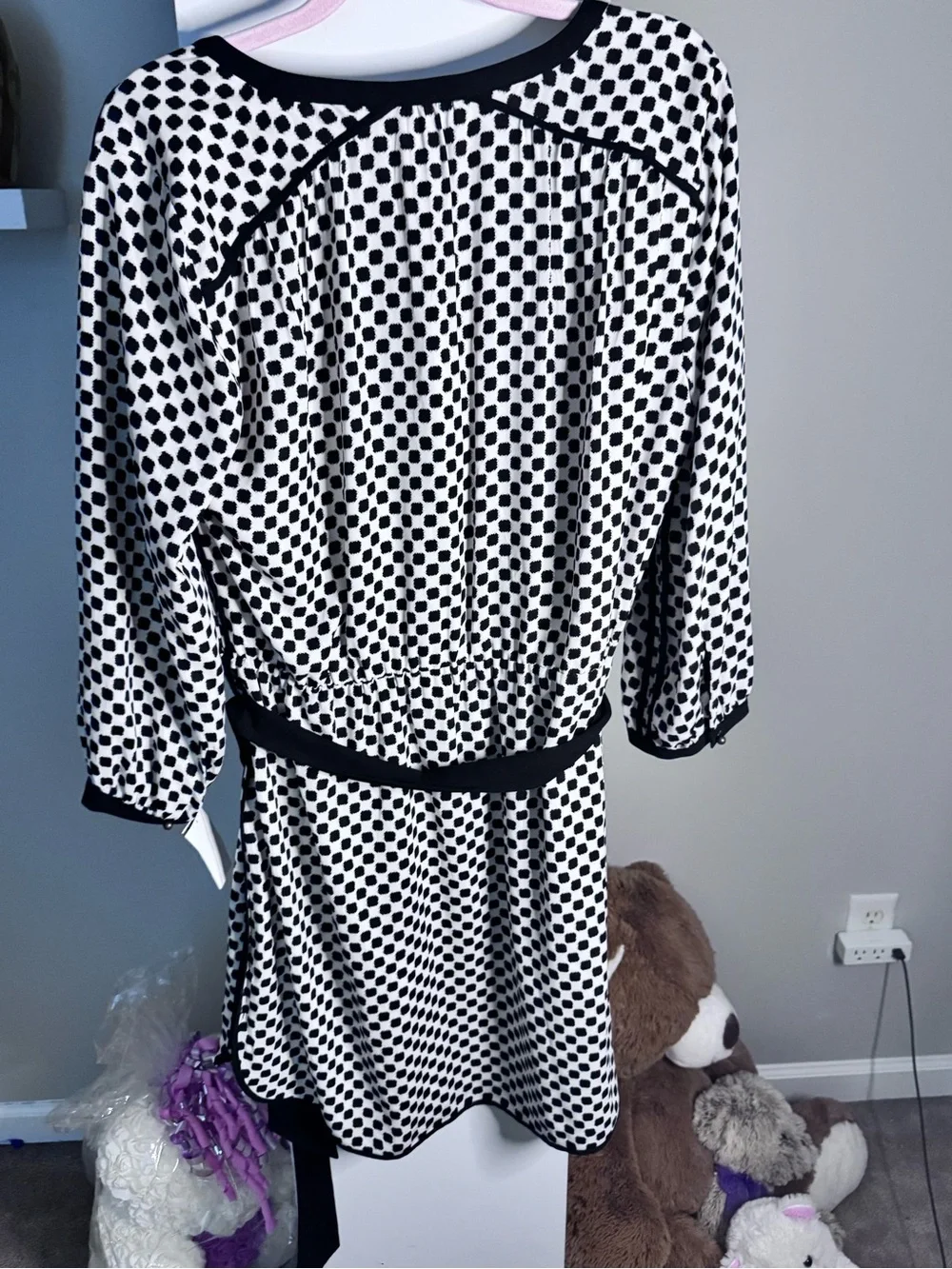 Banana Republic Black White Geometric Belted Dress Size 10
